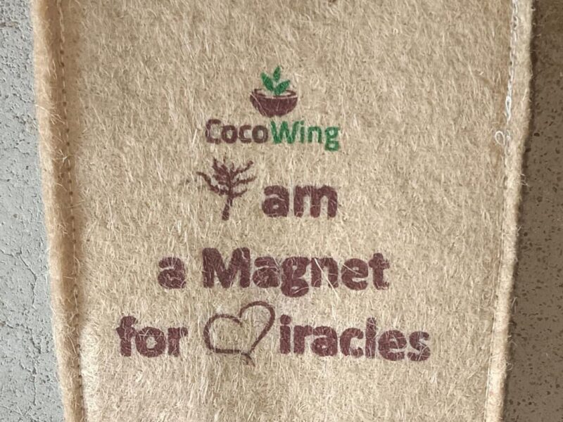 'I am a Magnet for Miracles' Wall Mounted Jute Grow Bag- Vertical Garden - Image 2